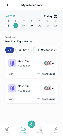 Mobile App Building le mie prenotazioni