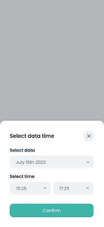Mobile App booking select date_time