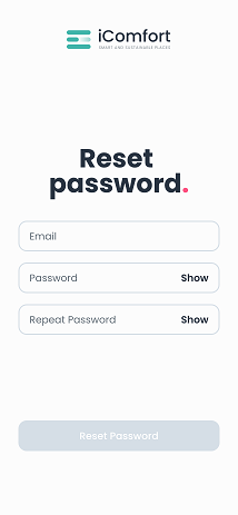 Mobile App reset password