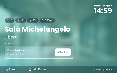 Booking Tablet Libera prenotazione in corso