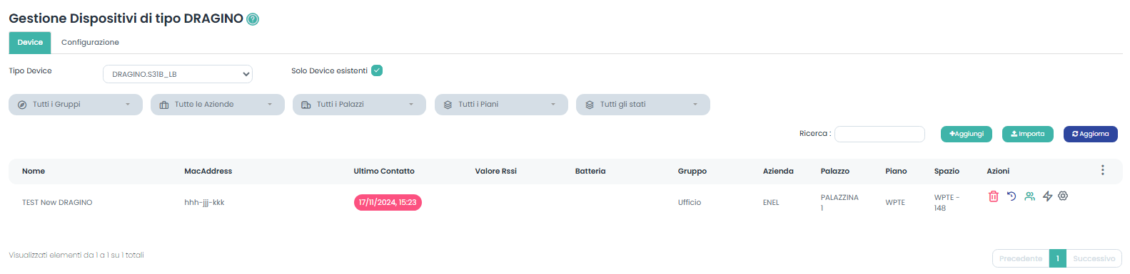 lista Device Dragino