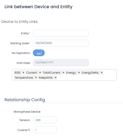 Aggiungi Relazione tra Milesight ed Entità