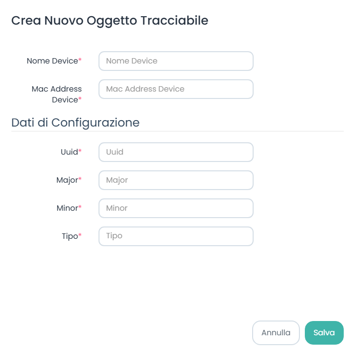 Nuovo Oggetto Tracciabile