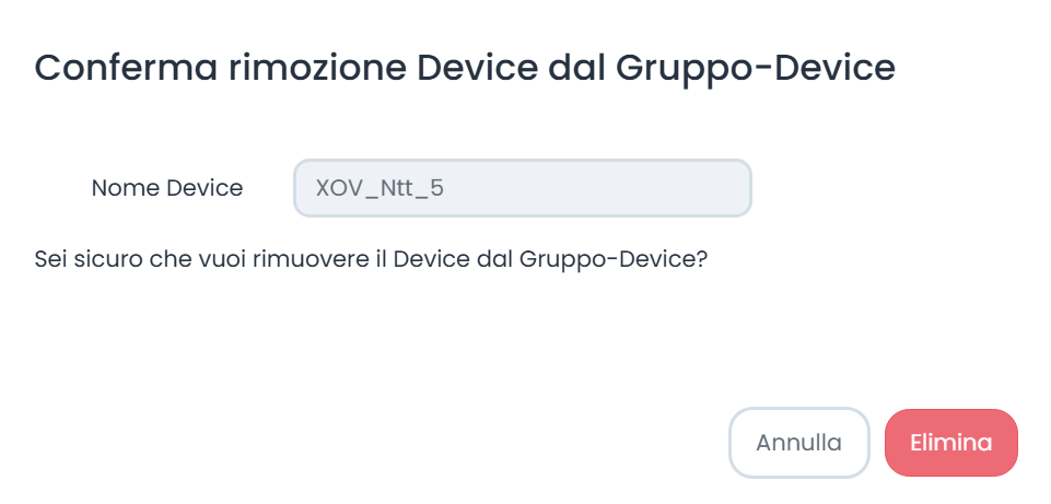 Conferma Eliminazione Device