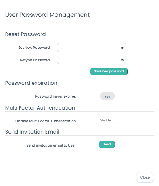 Management Pwd Utente