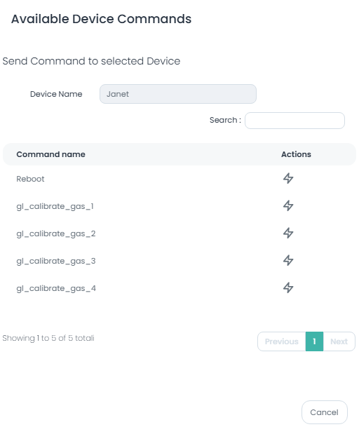 Invia comandi remoti al Device Nuvap