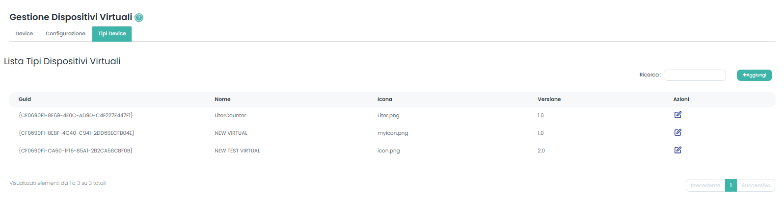 Lista Tipi Dispositivi Virtuali