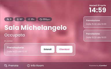 Booking Tablet Occupata prenotazioni in corso e prossime