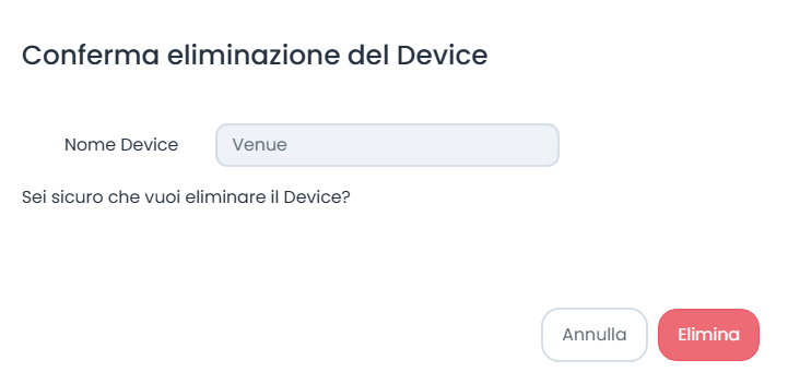 Conferma Eliminazione Stanza