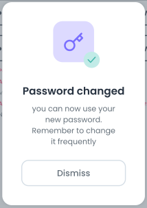 Mobile App password changed